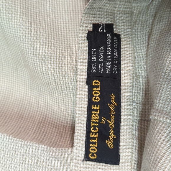 Vintage Collectible Gold Linen Blend High Waist Shorts - Women's Size 12 - Picture 3 of 3